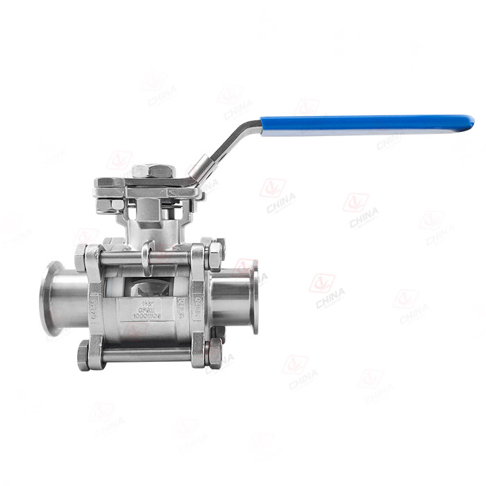 卫生级三片式高平台直通(半包)球阀